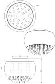 Globo 15809D - Plafonieră KALLA 5xE14/25W/230V