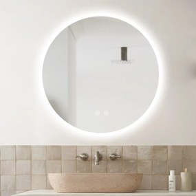 Oglindă Baie LED și Dezaburire Elit's Premium cu Senzor Touch, Lumina Rece, Caldă și Neutră, 50 cm