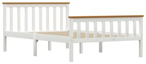 283246 vidaXL Cadru de pat, alb, 120 x 200 cm, lemn masiv de pin