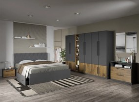 Set dormitor complet Gri cu Flagstaff Oak - Sidney - C63