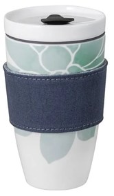 Cană de voiaj din porțelan Villeroy &amp; Boch Like To Go, 350 ml, verde - alb