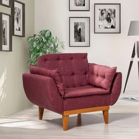 Fotoliu, Lemn Solid, Fiona Berjer, Rosu Bordo