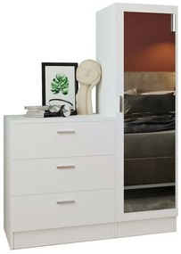 Comodă cu oglindă Coco White