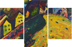 Tablou - Vasily Kandinsky, Houses at Murnau, reproducere (90x60 cm)