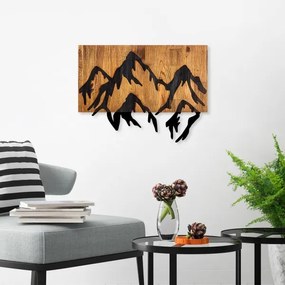 Decorațiune de perete 58x44 cm lemn/metal munți