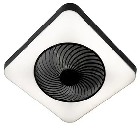 Ventilator de tavan pătrat negru incl. LED reglabil - Climo