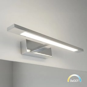 Aplica LED pentru oglindă de baie KLIMT, 8W, 230V, 3000/4000/6000K, 40 cm, IP44, crom lucios