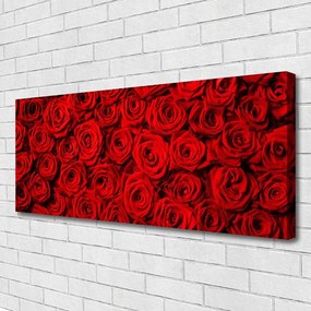 Tablou pe panza canvas Trandafiri Floral Roșu Verde Alb