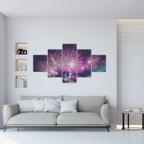 Tablou cuoraș nocturn cu artificii (125x70 cm), în 40 de alte dimensiuni noi