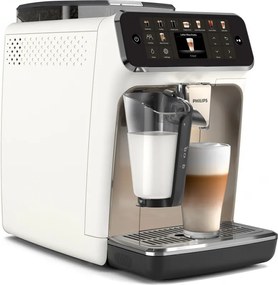 Espressor automat Philips LatteGo 5500 EP5543/90, 1500 W, 15 bar, 1,8 l, 20 bauturi, LatteGo, SilentBrew, QuickStart, Rasnita ceramica, Ecran tactil, Alb cromat