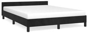 347569 vidaXL Cadru de pat cu tăblie, negru, 140x190 cm, catifea