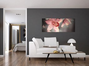 Tablou - Flori și fluture (120x50 cm)