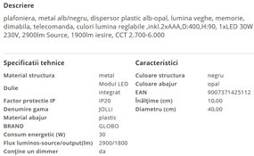 Plafoniera LED moderna cu telecomanda JOLLI 30W