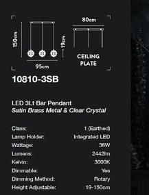 Lustra LED suspendata cristal design lux elegant BELLE 3L