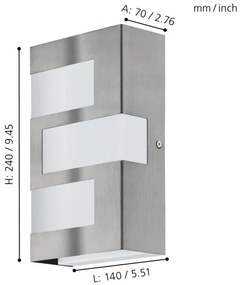 Eglo 94086 - Corp de iluminat LED exterior RALORA 3xLED/2,5W/230V