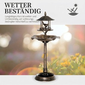 Outsunny Baie pentru păsări, adăpătoare și ghiveci 3 în 1 dim. Ø 50 x 113H cm polipropilenă bronz antic | Aosom Romania