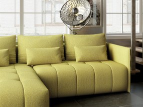 Colțar extensibil dumonde cu ladă de depozitare si sezut confortabil din spuma high-density, Malta Enjoy Green 235x185 cm