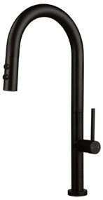 Baterie de chiuvetă cu cap de duș detașabil Deante BQO_N72M OLFATO negru