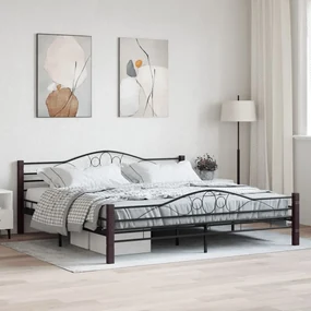 285296 vidaXL Cadru de pat, negru, 200 x 200 cm, metal