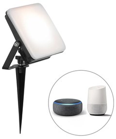 Proiector inteligent negru 14,5 cm inclusiv LED IP65 cu țăruș - Ruud