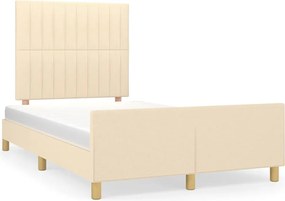 vidaXL Cadru de pat fără saltea, crem, 120x200 cm, textil