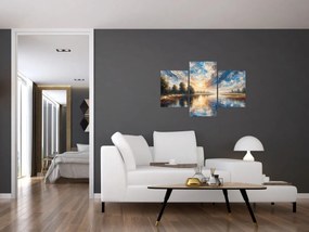 Tablou - Pictură cu soarele deasupra apei (90x60 cm)