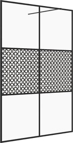 vidaXL Paravan de duș walk-in negru 140x195 cm sticlă ESG transparentă