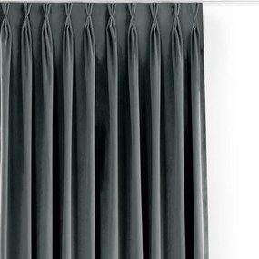 Draperie gri închis dimout (semi-opacă) din catifea 200x250 cm Velto – Filumi