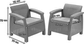 Set de mobilier de grădină Corfu Fiesta II duo cu masă melodică