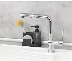 Suport pentru accesorii de spălat negru din polirășină Pina – Wenko