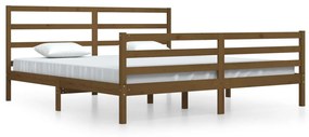 3105029 vidaXL Cadru de pat, maro miere, 200x200 cm, lemn masiv de pin