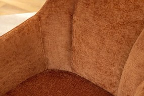 Set de 2 scaune pivotante, Metal Negru, Chenille Maro, AVIGNON A-46471 VC