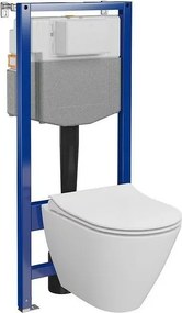 Set rezervor wc incastrat, vas wc suspendat si capac wc slim Cersanit City C14Aqua 50