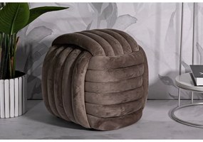 Taburet gri/maro cu tapițerie din catifea Softy – Mauro Ferretti