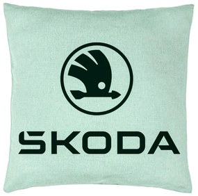 Perna Decorativa, Model Skoda, 40x40 cm, Verde Menta, Husa Detasabila, Burduf