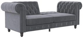 Canapea gri închis extensibilă cu tapițerie din catifea 236 cm Felix – Støraa