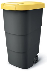 Container de gradina cu roti rezistente 110 l, galben/antracit