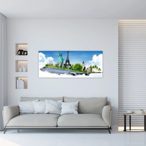 Tablou - Călătorie în jurul lumii (120x50 cm)