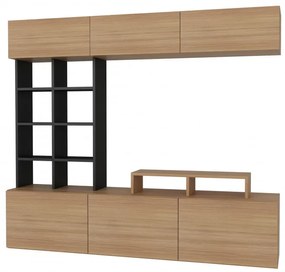 Ansamblu Comoda TV Sasa Teak-Negru