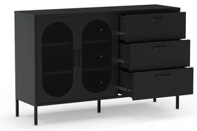 Comodă neagră 140x90 cm Diora – Marckeric