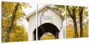 Tablou cu podul în Oregon (cu ceas) (90x30 cm)