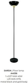 Lampadar, Lampa de podea design modern SARDA negru, auriu