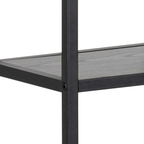 Bibliotecă de perete neagră cu aspect de lemn de frasin 75x91 cm Seaford – Actona