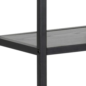Bibliotecă de perete neagră cu aspect de lemn de frasin 75x91 cm Seaford – Actona