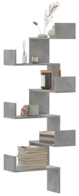 vidaXL Raft colțar perete gri beton 45x45x147 cm lemn prelucrat