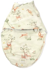 Sistem de infasare Bambus, Inchidere Velcro, Baby swaddle, Caprioare + Cadou Rucsacel
