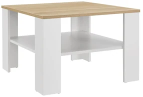 Juskys Masuta de cafea 60x60cm - alb/lemn