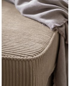 Șezlong taupe cu tapițerie din catifea reiată (cu colț pe partea dreaptă) Chic Charlotte – Miuform