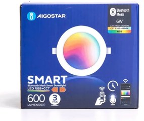 SET 3x corp de iluminat LED RGBW dimabil încastrat Aigostar MESH 6W/230V 2700K-6500K d. 11,5cm