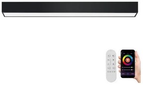 Immax NEO 07255L - LED LUNGO 20W/230V Wi-Fi Tuya negru + DO, stins reglabil
